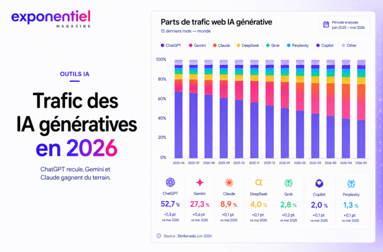 ChatGPT perd du terrain, Gemini accélère : le trafic des IA génératives se fragmente en 2026