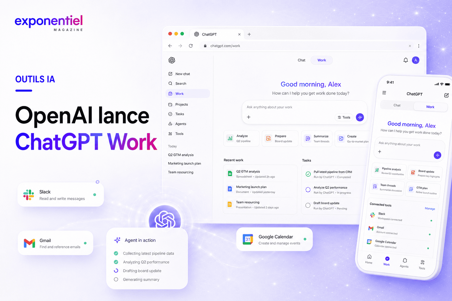 ChatGPT Work : OpenAI lance son agent IA pour créer documents, slides et sites web