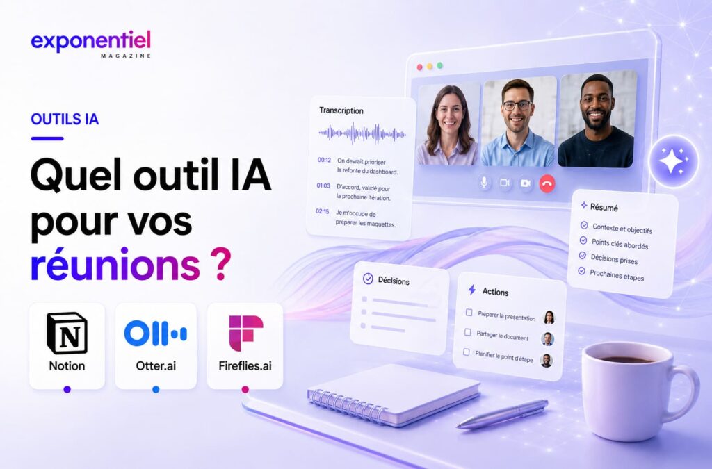 Transcription réunion IA en entreprise : Notion, Otter ou Fireflies ?